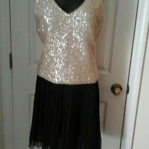 ANN KLEIN SEQUINS  TOP, BLACK TIE, HOLIDAY, size L