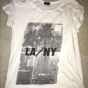 La/Ny white tee