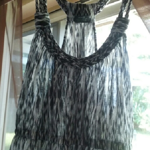 Black and white racer back dress