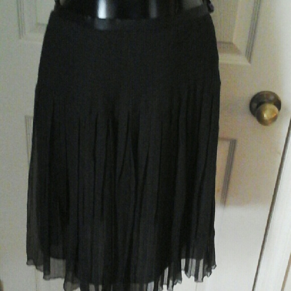 W.D.N.Y 100%  SILK PLEATED DOUBLED LAYERS SKIRT 12