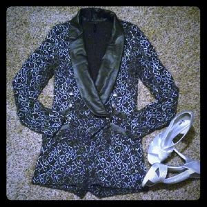 Black and silver romper
