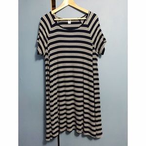 Old Navy Blue & White striped stretchy dress
