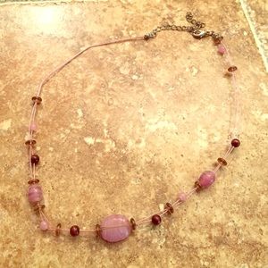 Pink and brown necklace