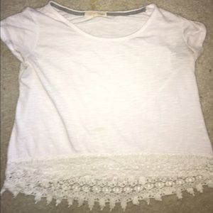 White crocheted bottom shirt