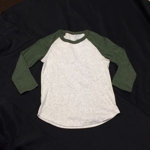 Olive/Heather Grey Baseball Tee