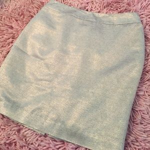 ann taylor loft metallic gold skirt