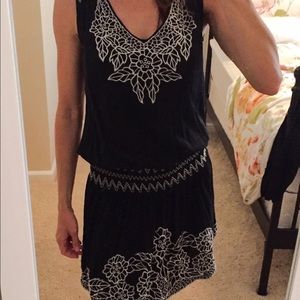 Black and white boho dress, size S