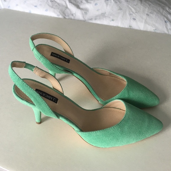 Shoemint mint colored slingback heels