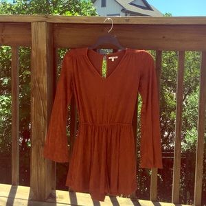 Orange/brown long sleeve romper!