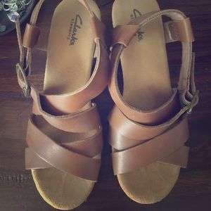 Clark's wedge sandals size 7.5
