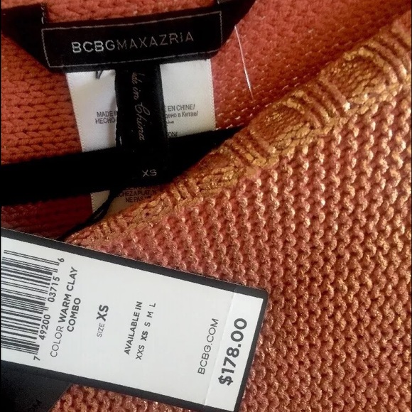 NWT BCBG MAXAZRIA coral "Camille" XS org $178 - Picture 2 of 3