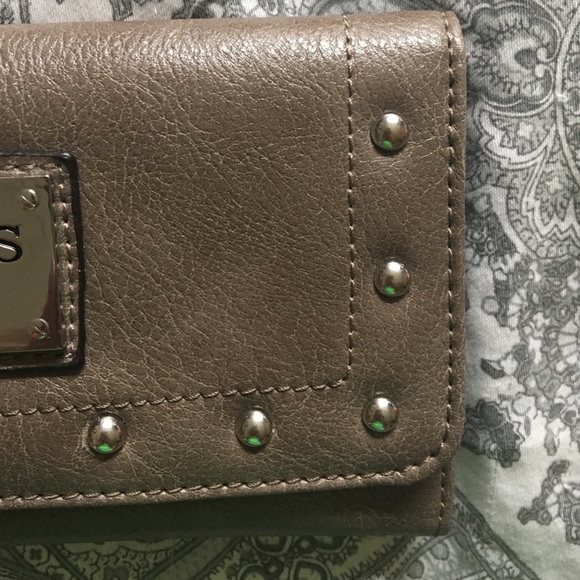Tan Leather Studded Wallet - Picture 2 of 4