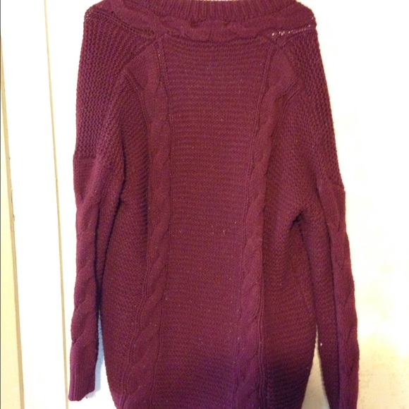Maroon knit cardigan