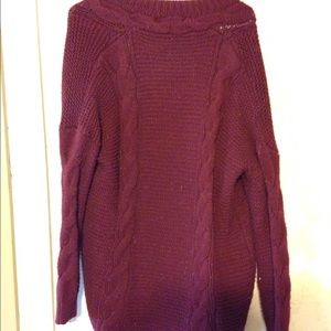 Maroon knit cardigan