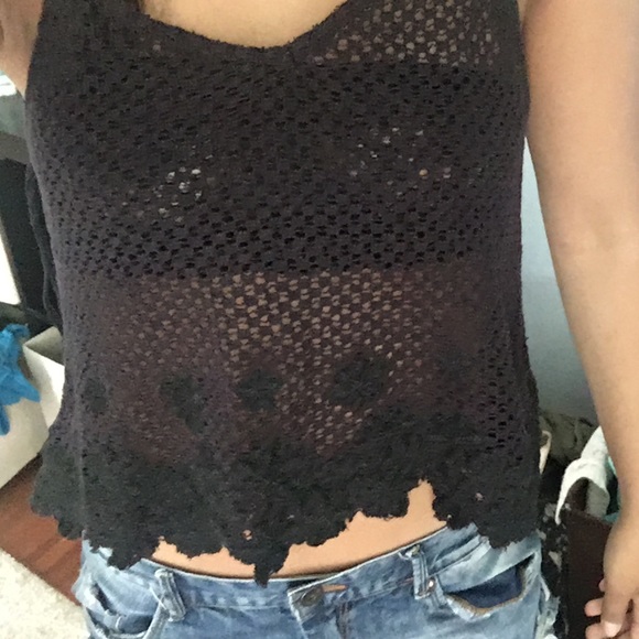 Free people crochet crop tank