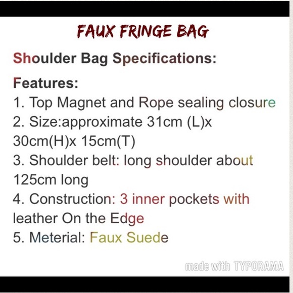 ❣SOLD❣Chic Fringe Bag- Buff Color- - Picture 2 of 2