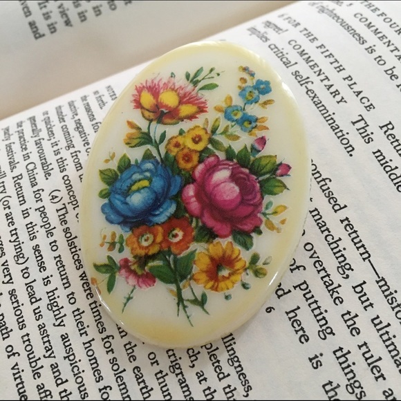 True vintage German floral brooch pin