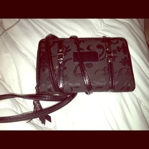 Thirty-One Brand Black Wallet w/ Crossbody Strap