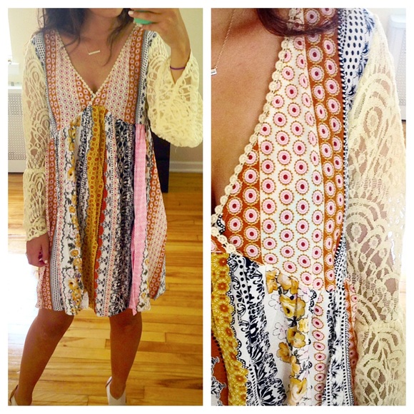 ❗️LAST ONES❗️Pastel  Lace Patchwork Summer Dress - Picture 3 of 3