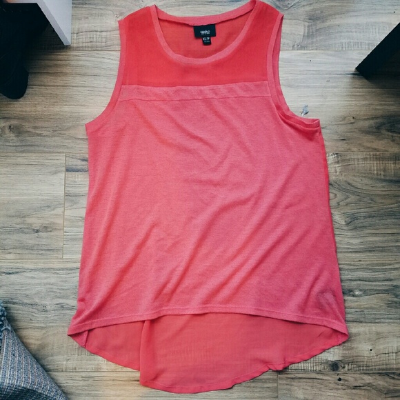 Mossimo Sheer pink high-low tank