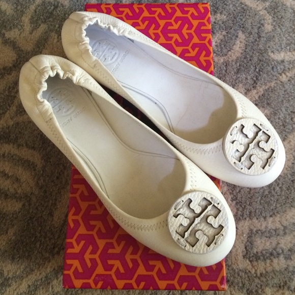Tory Burch Reva Tumbled Leather Flats