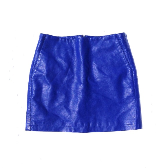 NWT Forever 21 Blue Pleather High Waisted Skirt