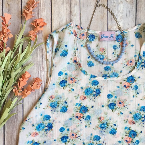Floral Sleeveless Tank Top Camisole - Picture 4 of 4