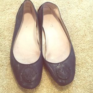 Michael Kors navy leather flats