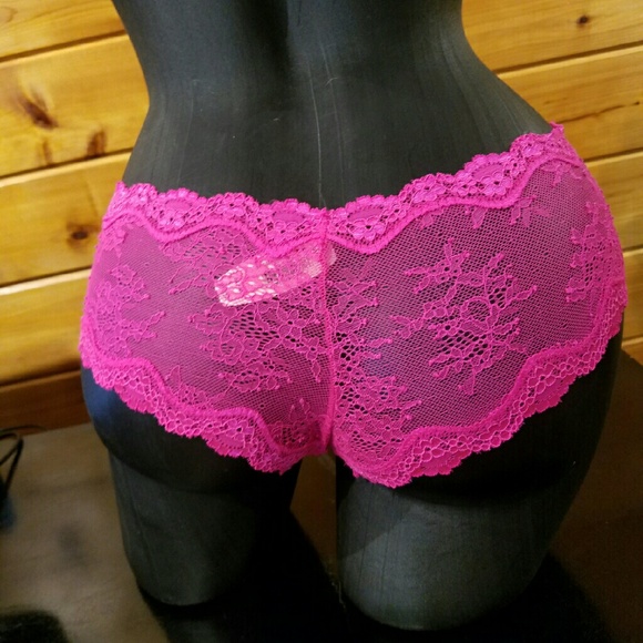 NWT VS Hot Pink Lace Cheeky Panty - Picture 3 of 3