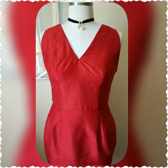 Lovely Silk Shantung Red Dress - Picture 4 of 4