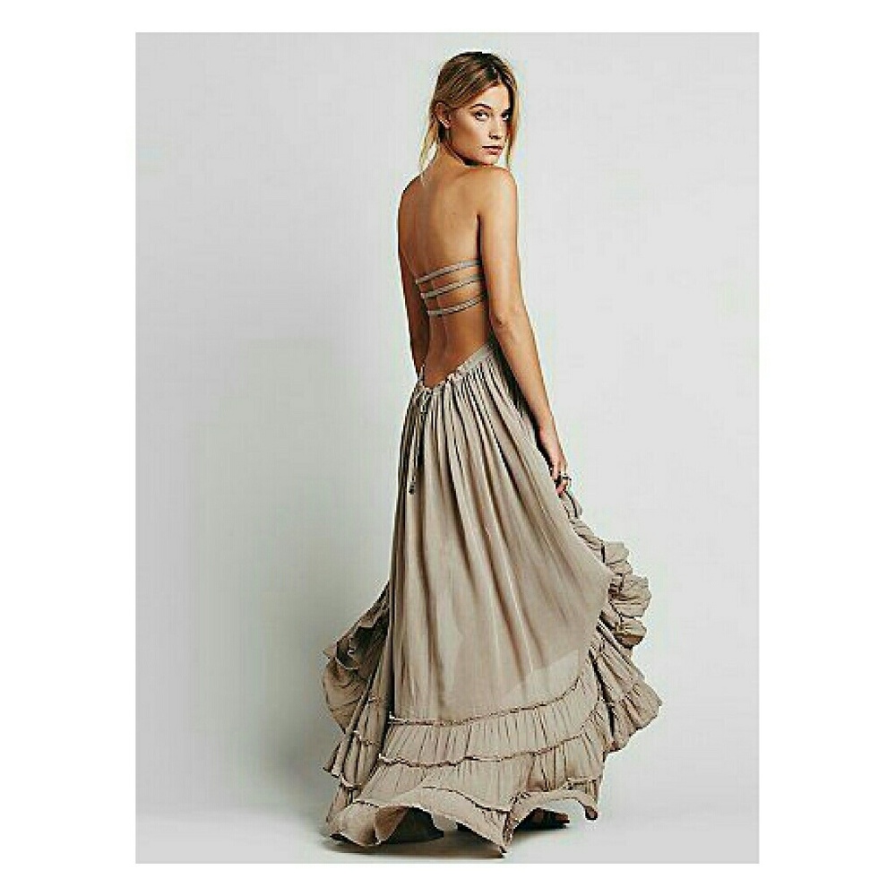 🔷HP🔷 Gorgeous Strappy Backless Boho Maxi Dress - Picture 5 of 7
