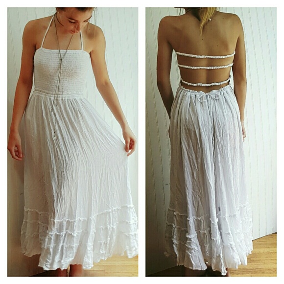 🔷HP🔷 Gorgeous Strappy Backless Boho Maxi Dress - Picture 3 of 7