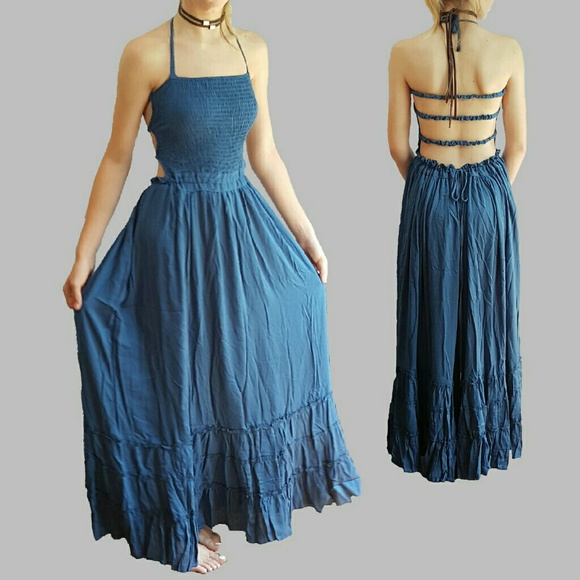 🔷HP🔷 Gorgeous Strappy Backless Boho Maxi Dress - Picture 4 of 7