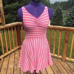 Bright, Pink Striped Skater Dress