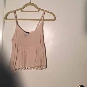 Light pink flowy crop top