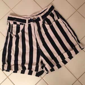 Striped American Apparel High Waisted Shorts