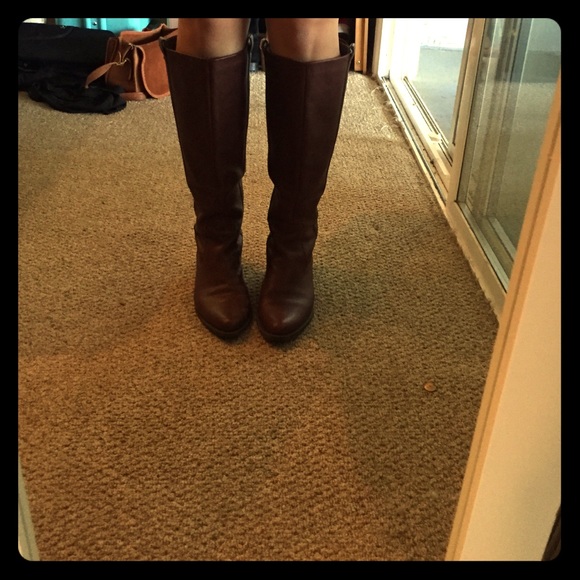 Brown Calvin Klein knee-high boots