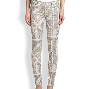 7 for All Mankind Graphic Snakeskin Skinny Jeans