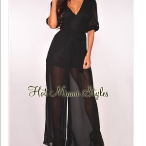Black sheer jumpsuit