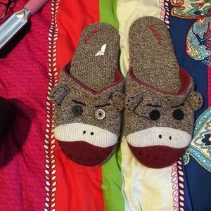Sock monkey slippers