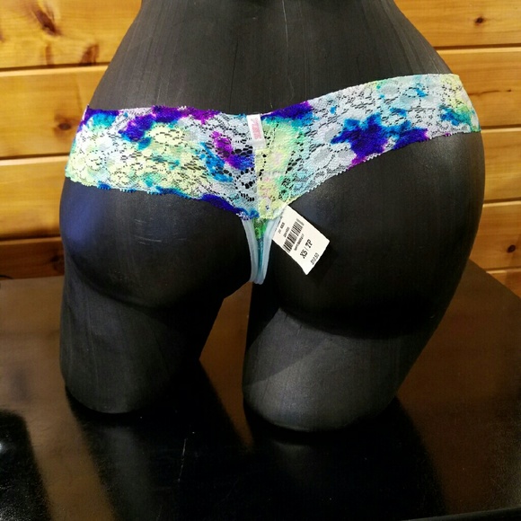 NWT VS Multicolor Lace Extra Low Rise Thong - Picture 2 of 4