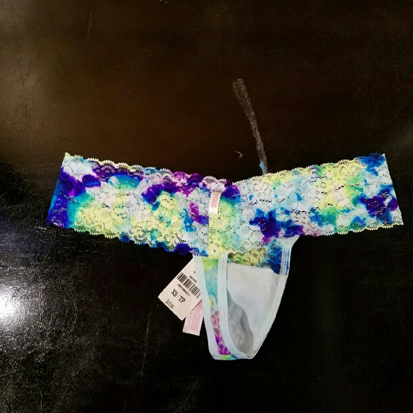 NWT VS Multicolor Lace Extra Low Rise Thong - Picture 4 of 4
