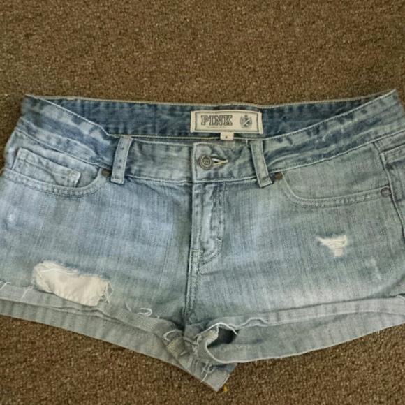 Pink jean shorts