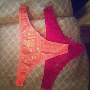VS pink and peach thongs (never worn)