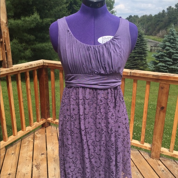 Purple Crochet Tank Dress