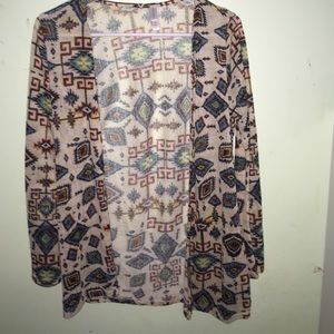 Aztec Flare Sleeve Cardigan