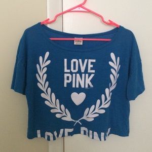 Vs pink blue crop top
