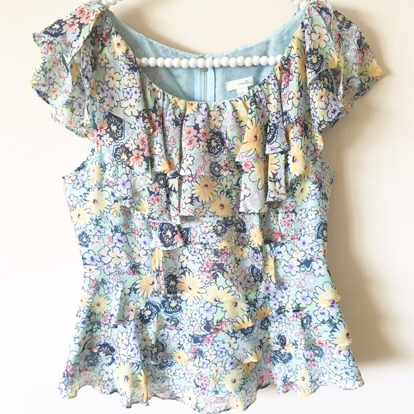 Odille {Anthropologie} Silk Floral Top