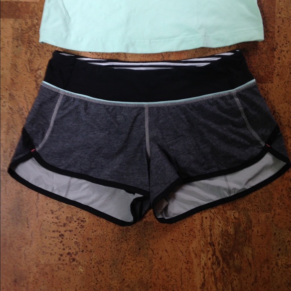 EUC LULULEMON SPEED SHORTS! Very rare "grey denim"