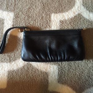 Authentic Gucci black leather wristlet